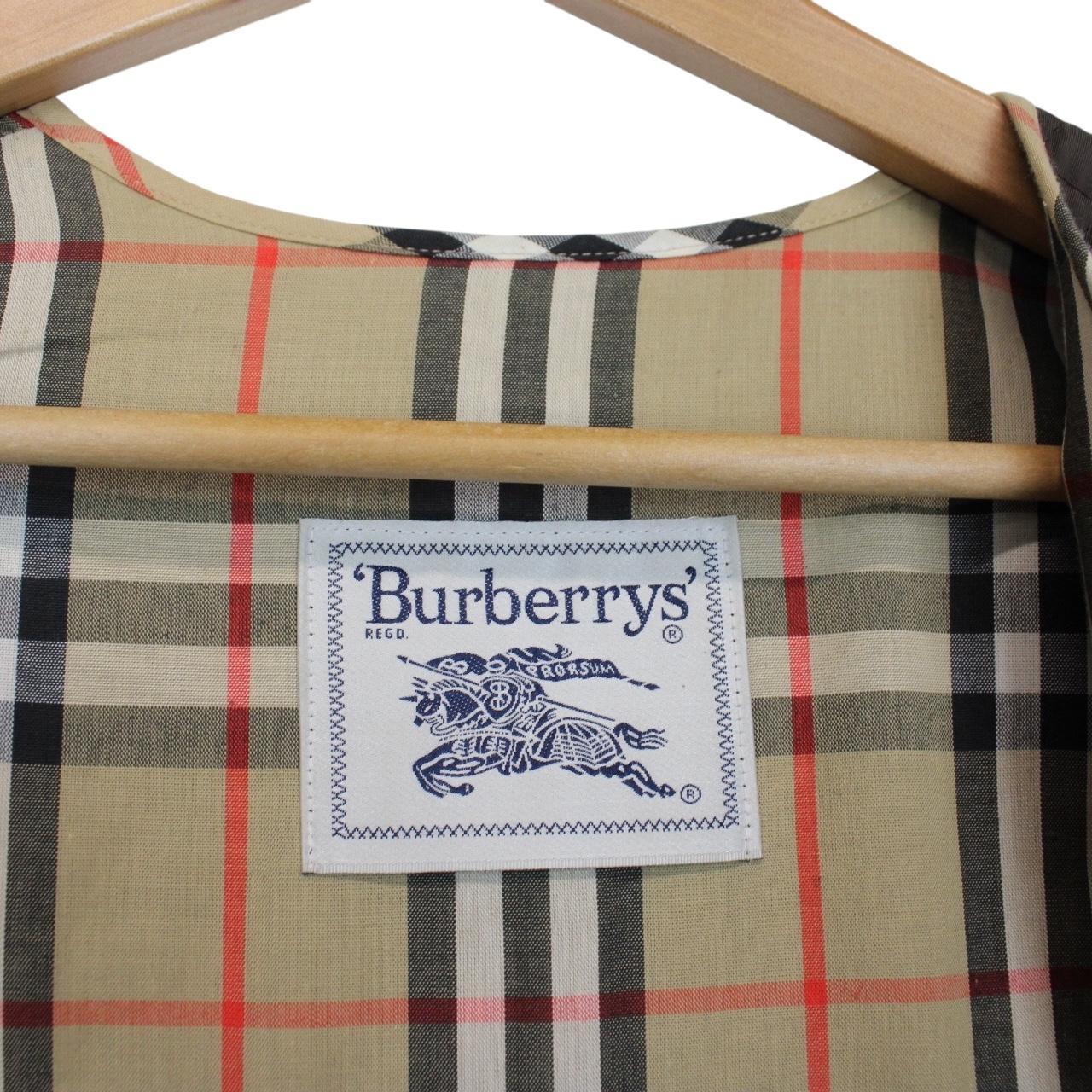 Vintage 90s Burberry Khaki Brown Nova Check Full Zip Quilted Vest