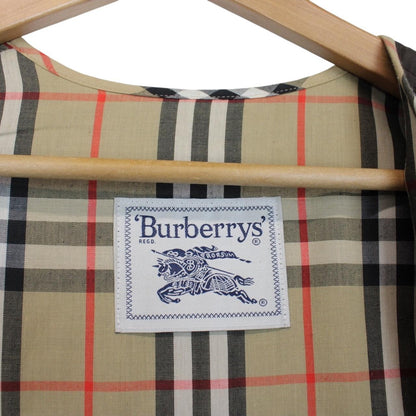 Vintage 90s Burberry Khaki Brown Nova Check Full Zip Quilted Vest