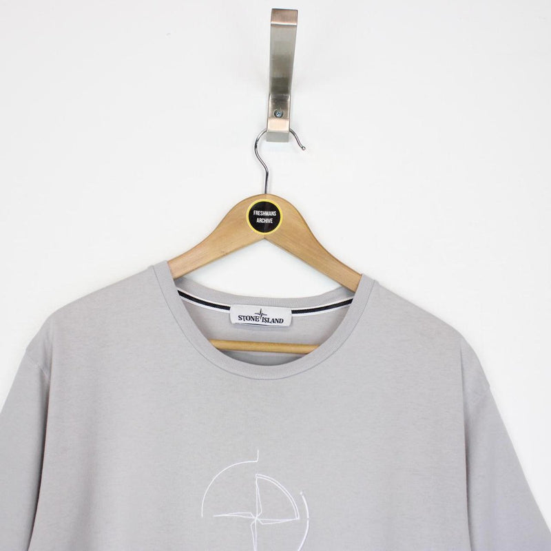 Tシャツ・カットソー STONE  ARCHIVE LOGO COTTON T-SHIRT Stone Island - Logo cotton t-shirt White - The Corner
