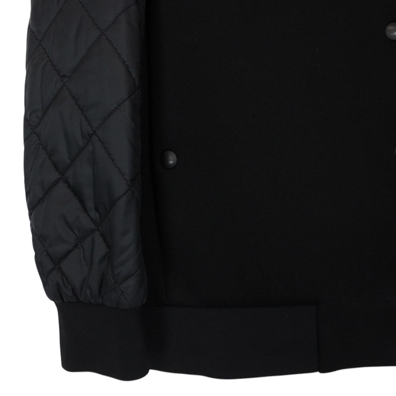 Fendi Black Karlito Full Zip Logo Appliqué Down Bomber Jacket
