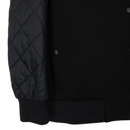 Fendi Black Karlito Full Zip Logo Appliqué Down Bomber Jacket