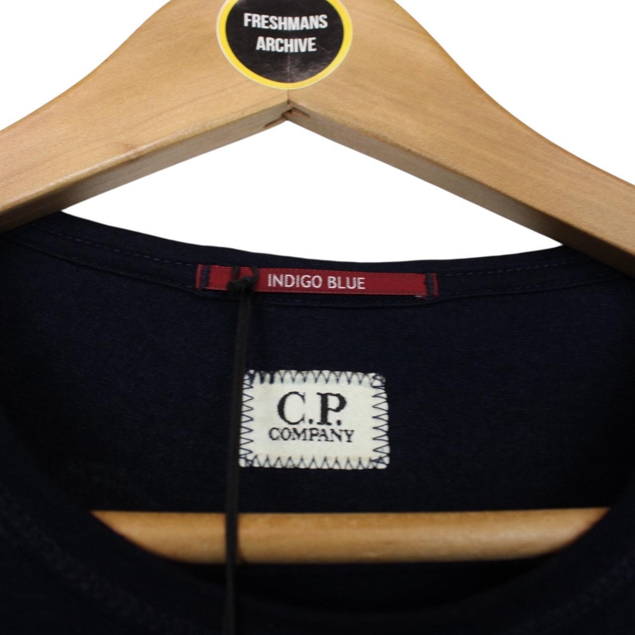 CP Company Indigo Blue Abstract Short Sleeve Cotton T-Shirt