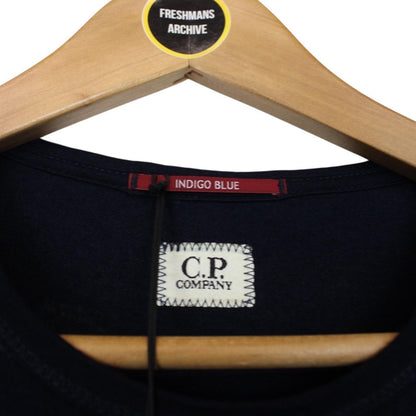 CP Company Indigo Blue Abstract Short Sleeve Cotton T-Shirt
