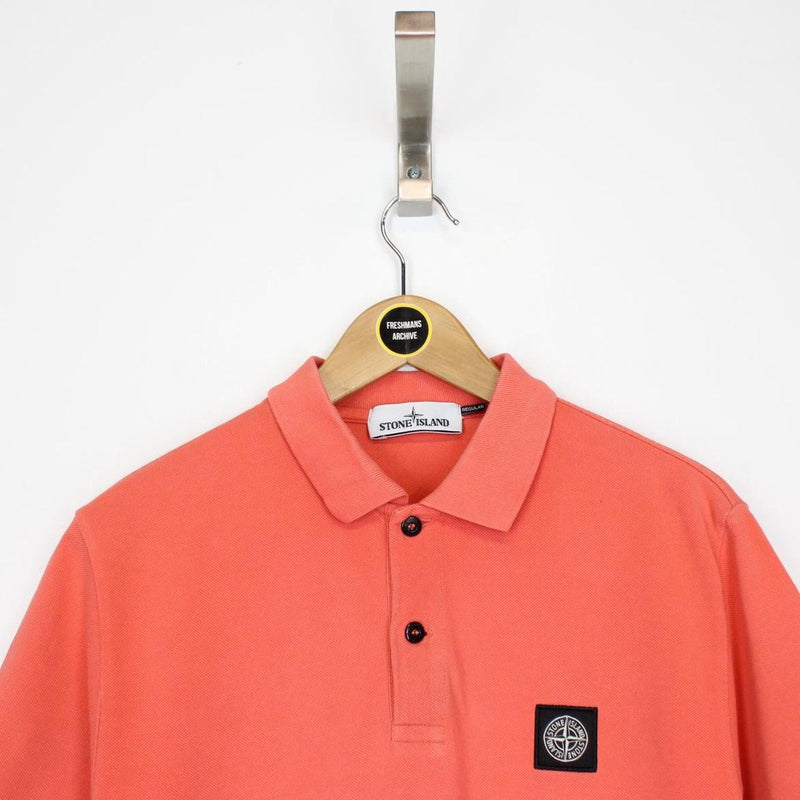 Stone Island SS 2020 Orange Short Sleeve Compass Polo Shirt