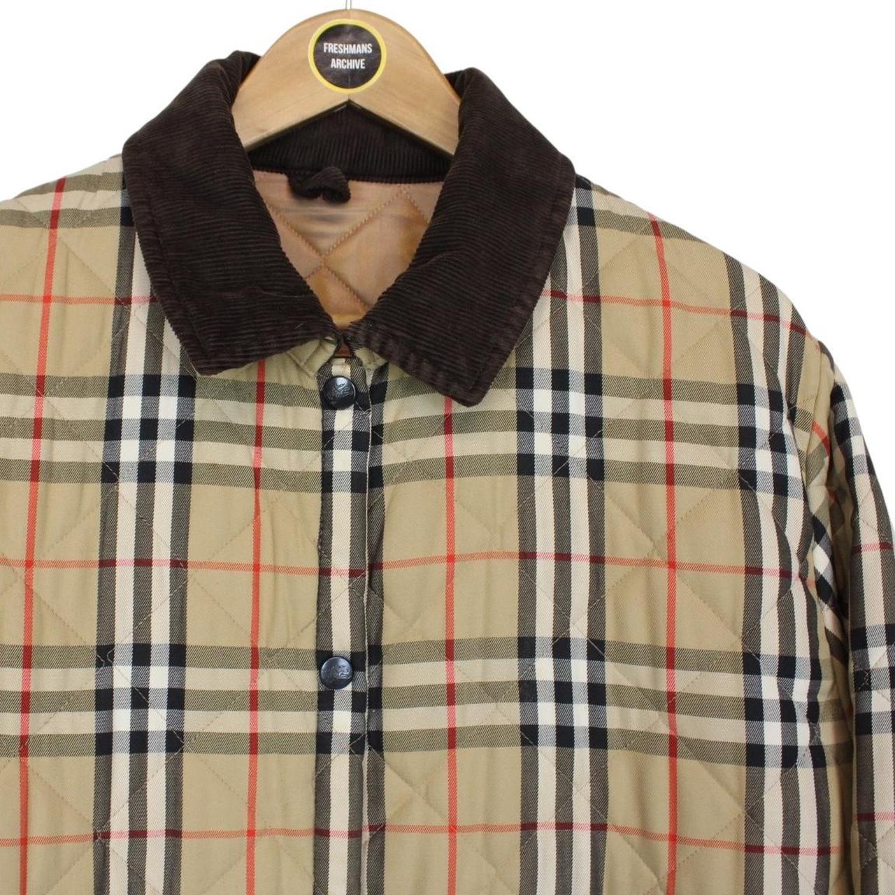 Vintage 90s Burberry Beige Nova Check Quilted Jacket