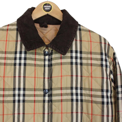 Vintage 90s Burberry Beige Nova Check Quilted Jacket