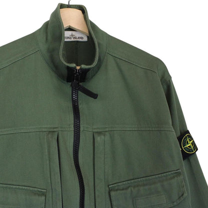 Stone Island AW 2021 Green 1/2 Zip Cotton Smock Jacket