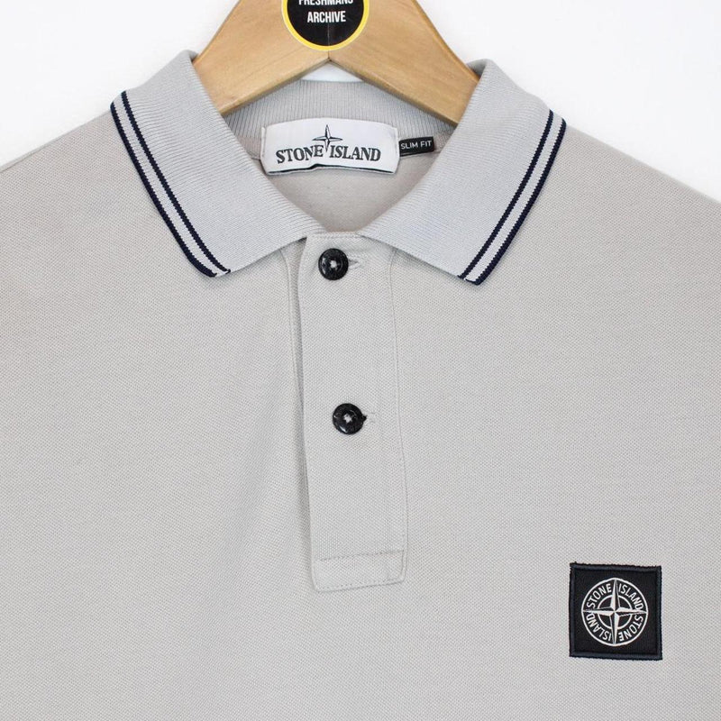 Stone Island AW 2016 Grey Long Sleeve Compass Polo Shirt