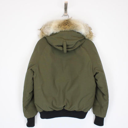 Canada Goose Green Chilliwack Bomber Down Jacket with Fur Trim