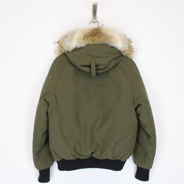 Canada Goose Green Chilliwack Bomber Down Jacket with Fur Trim