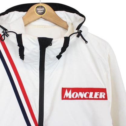 Moncler Trakehner White Full Zip Hooded Jacket