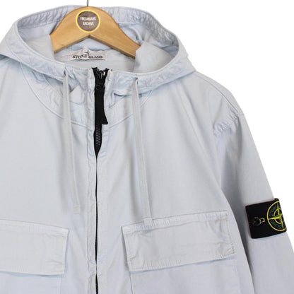 Stone Island SS 2024 Light Blue Supima Cotton Twill Stretch-TC Jacket