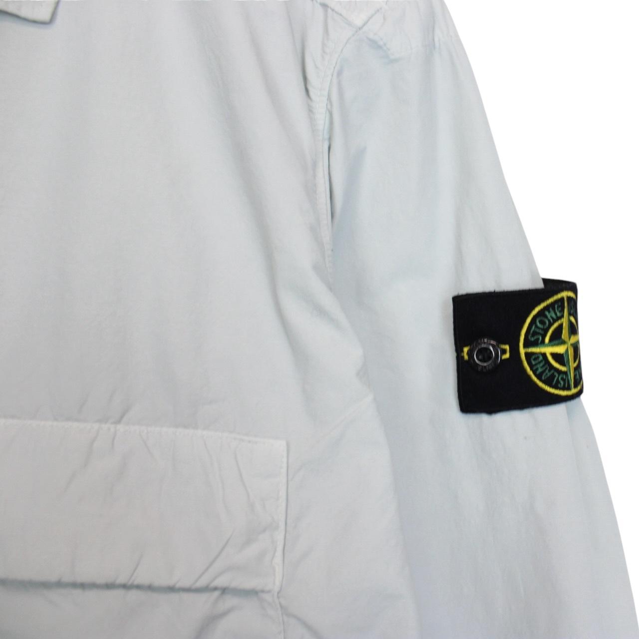 Stone Island AW 2022 Light Blue Full Zip Nylon Overshirt Jacket