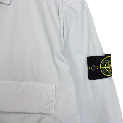 Stone Island AW 2022 Light Blue Full Zip Nylon Overshirt Jacket