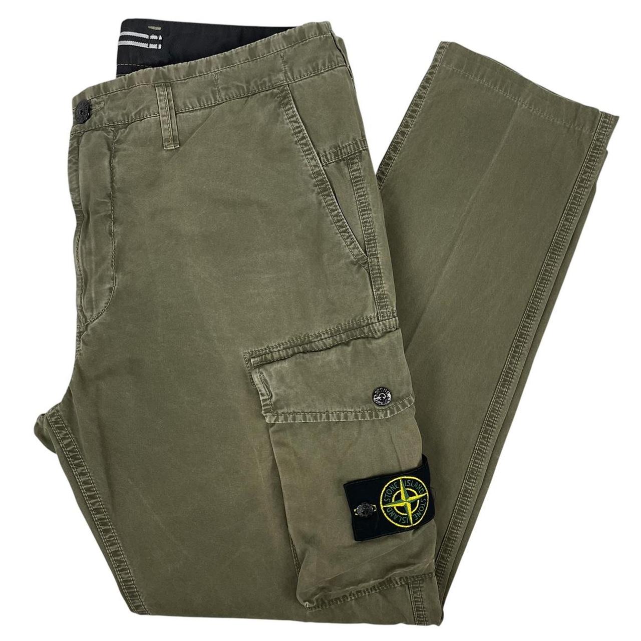 Stone Island SS 2021 Green Slim Fit Cargo Trousers