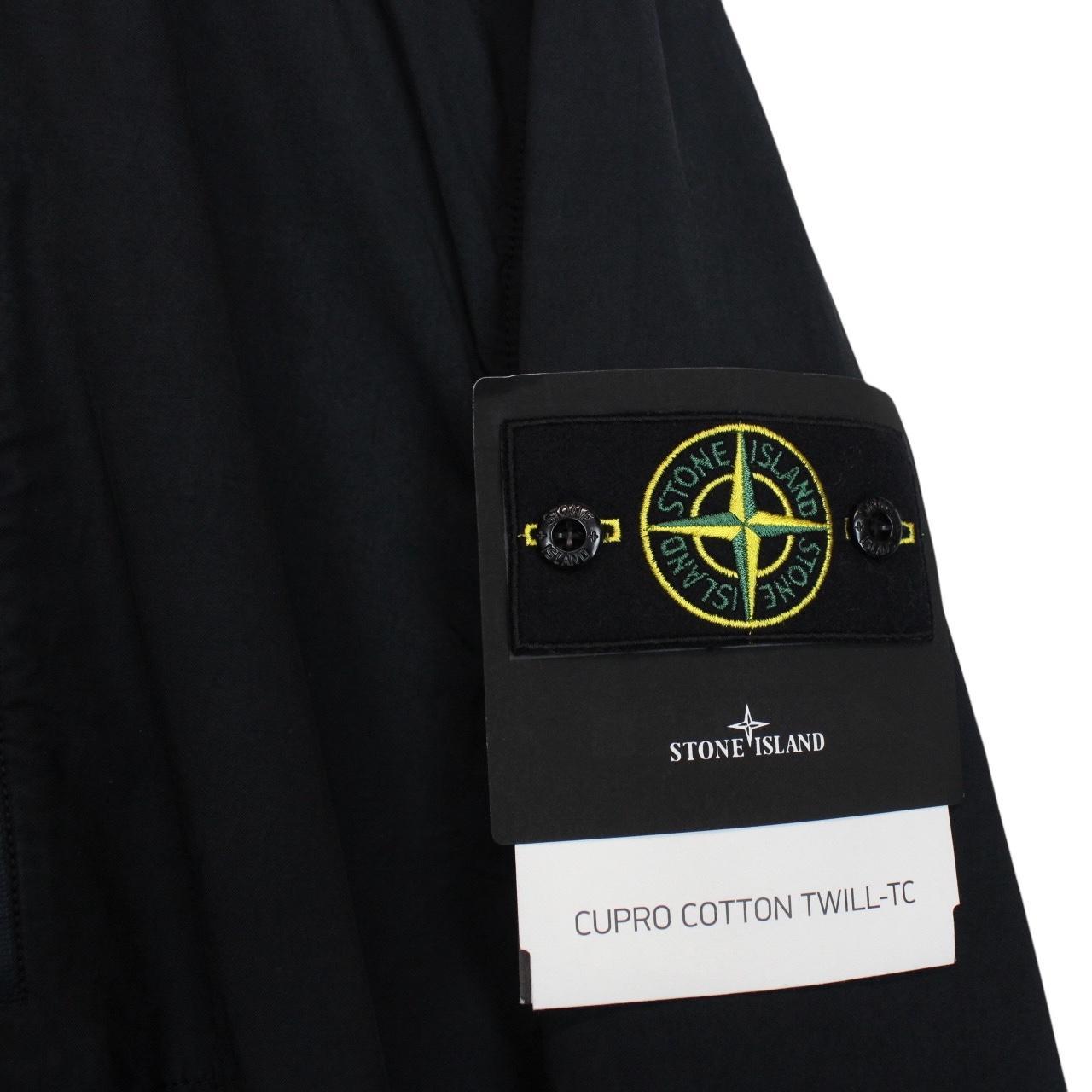 Stone Island SS 2023 Navy Blue Cupro Cotton Twill-TC Bomber Jacket