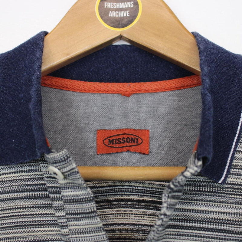 Missoni Multicoloured Striped Short Sleeve Cotton Polo Shirt