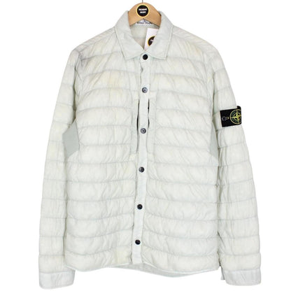 Stone Island AW 2017 Pale Green Garment Dyed Micro Yarn Down Overshirt Jacket