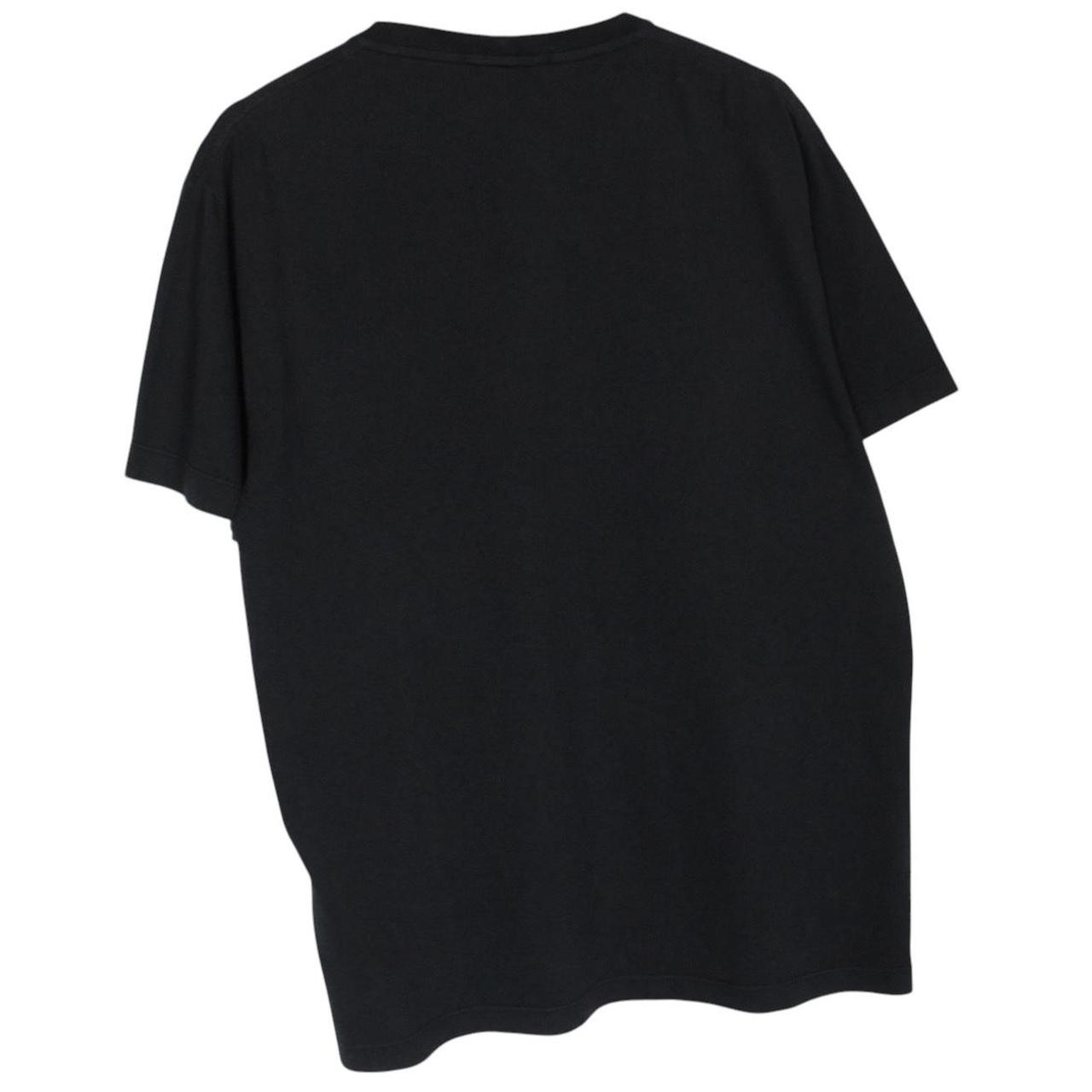 Stone Island black short sleeve cotton t-shirt with logo print and pocket detail.