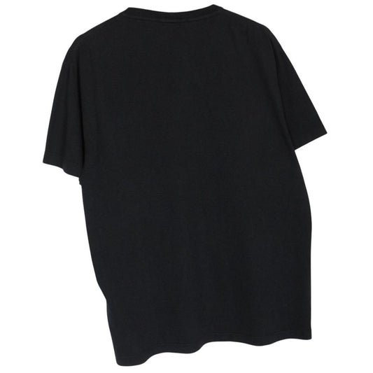 Stone Island black short sleeve cotton t-shirt with logo print and pocket detail.