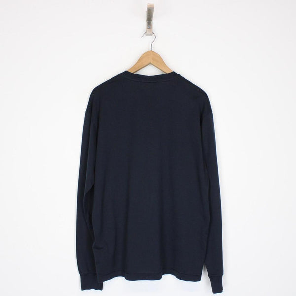 Stone Island SS 2022 Navy Blue Long Sleeve Compass T-Shirt