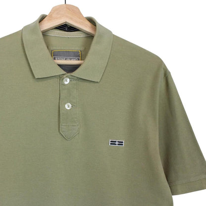 Stone Island Denims Green Short Sleeve Cotton Polo Shirt