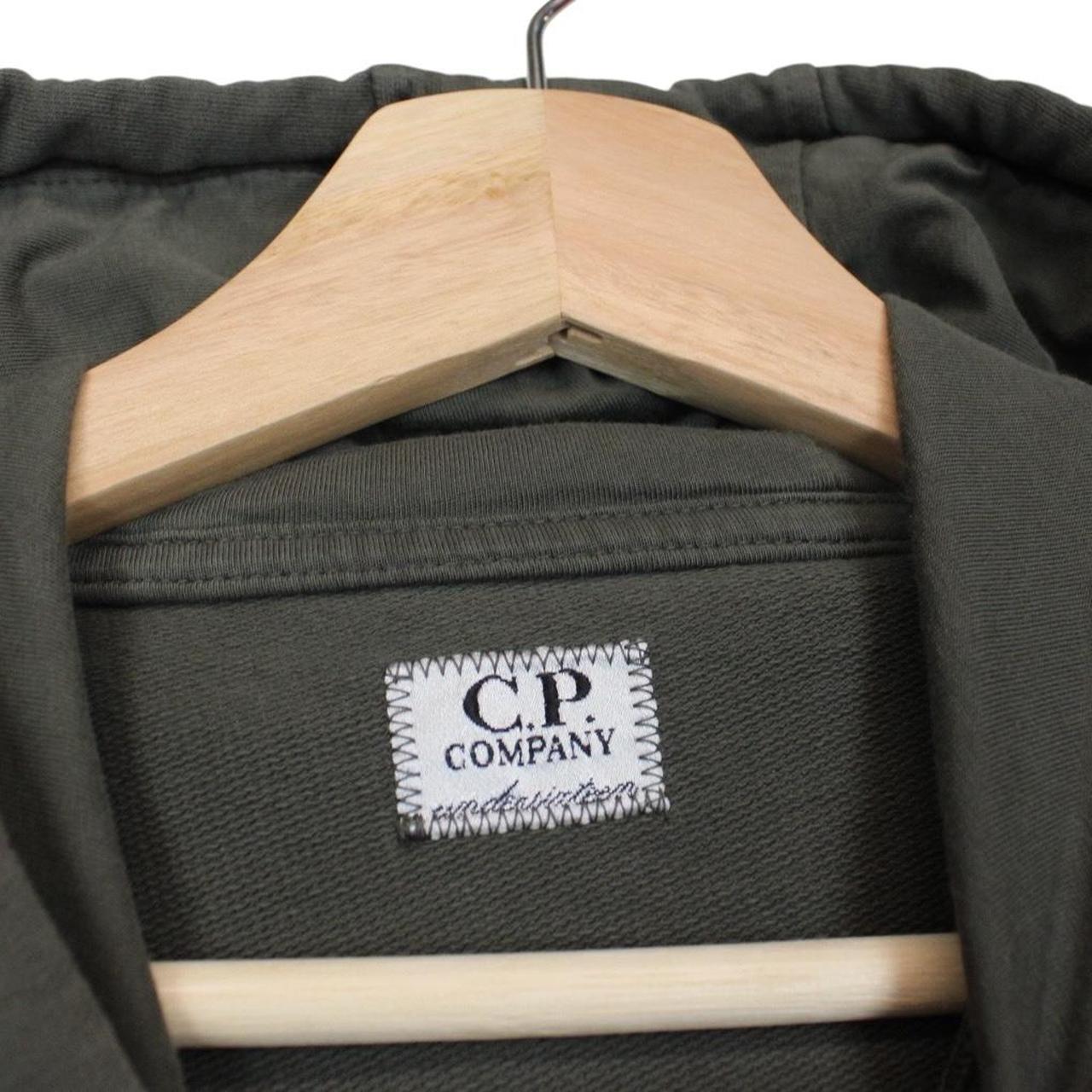 CP Company Khaki Green Cotton Logo Print Hoodie Jumper