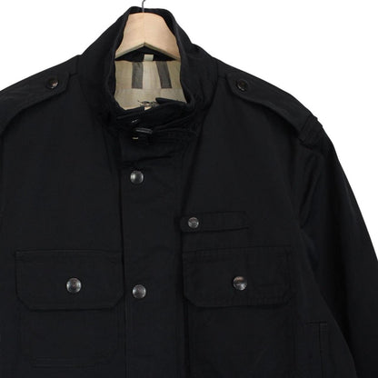 Burberry Black Nylon Blend Nova Check Multi Pocket Jacket
