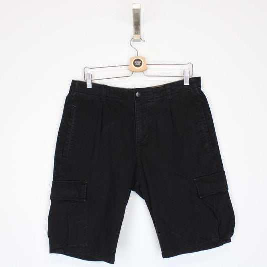 CP Company Black Cotton Bermuda Cargo Shorts