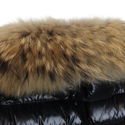 Moncler Armoise Black Full Zip Fur Hooded Down Jacket