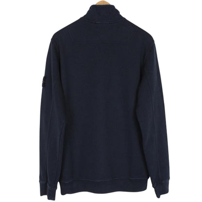 Stone Island AW 2023 Navy Blue 1/4 Zip Cotton Sweatshirt Jumper