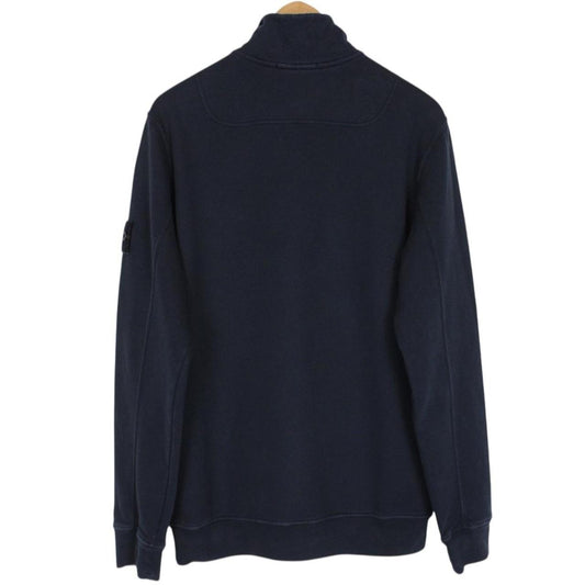 Stone Island AW 2023 Navy Blue 1/4 Zip Cotton Sweatshirt Jumper