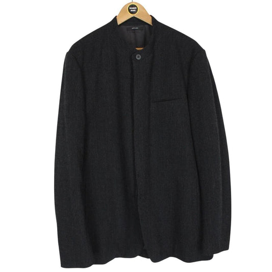 Vintage Issey Miyake Dark Grey Wool Blend Collarless Jacket
