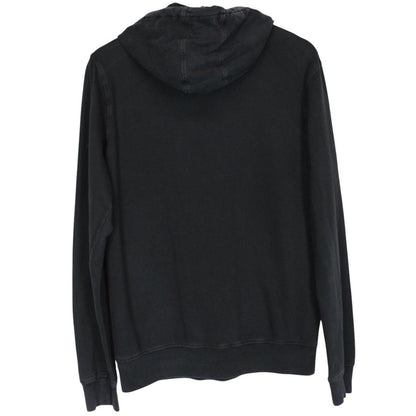 CP Company Black Cotton Logo Print Hoodie Jumper