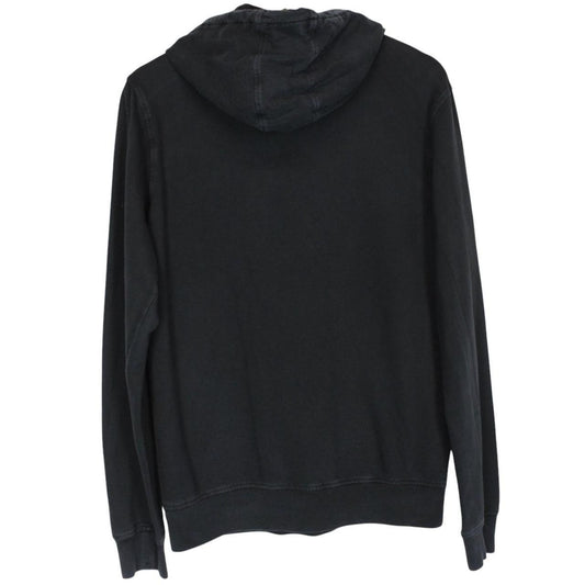 CP Company Black Cotton Logo Print Hoodie Jumper