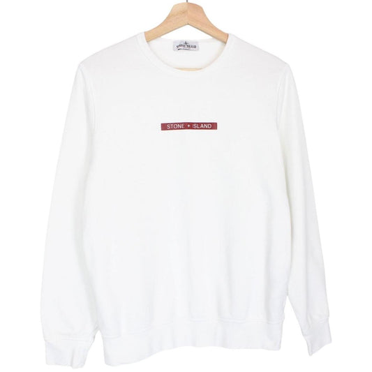 Stone Island Junior SS 2023 White Logo Print Sweatshirt Jumper