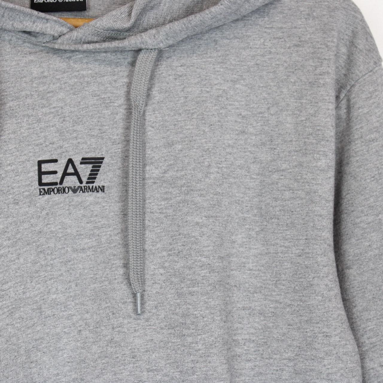 Emporio Armani EA7 Grey and Black Logo Print Hoodie Jumper