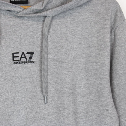 Emporio Armani EA7 Grey and Black Logo Print Hoodie Jumper