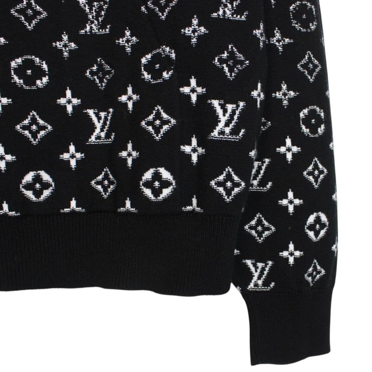 Louis Vuitton Black and White Monogram Gradient Hoodie Jumper