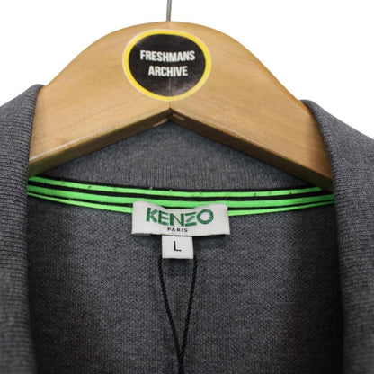 Kenzo Paris Dark Grey Tiger Short Sleeve Cotton Polo Shirt