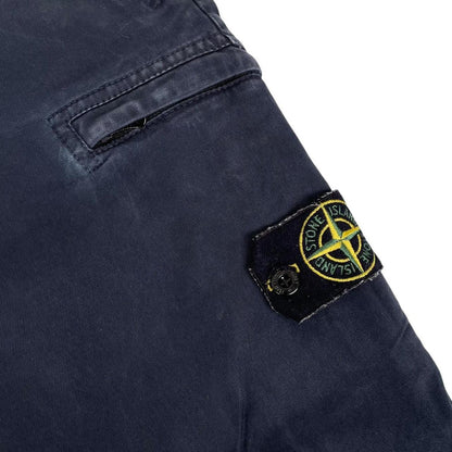 Stone Island AW 2021 Navy Blue Skinny Fit Cargo Trousers