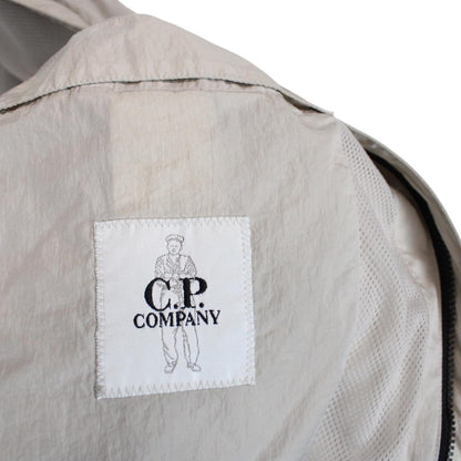 CP Company Beige Chrome-R Nylon Garment Dyed Lens Overshirt Jacket