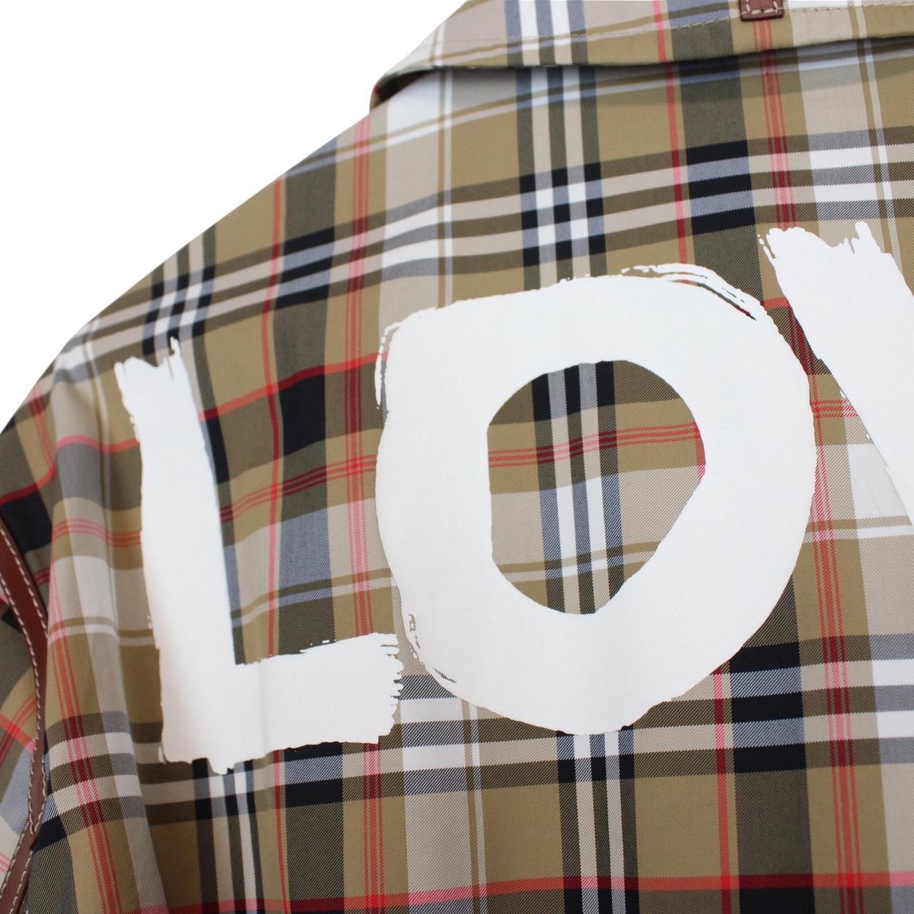 Burberry Love Print Beige Vintage Check Full Zip Harrington Jacket