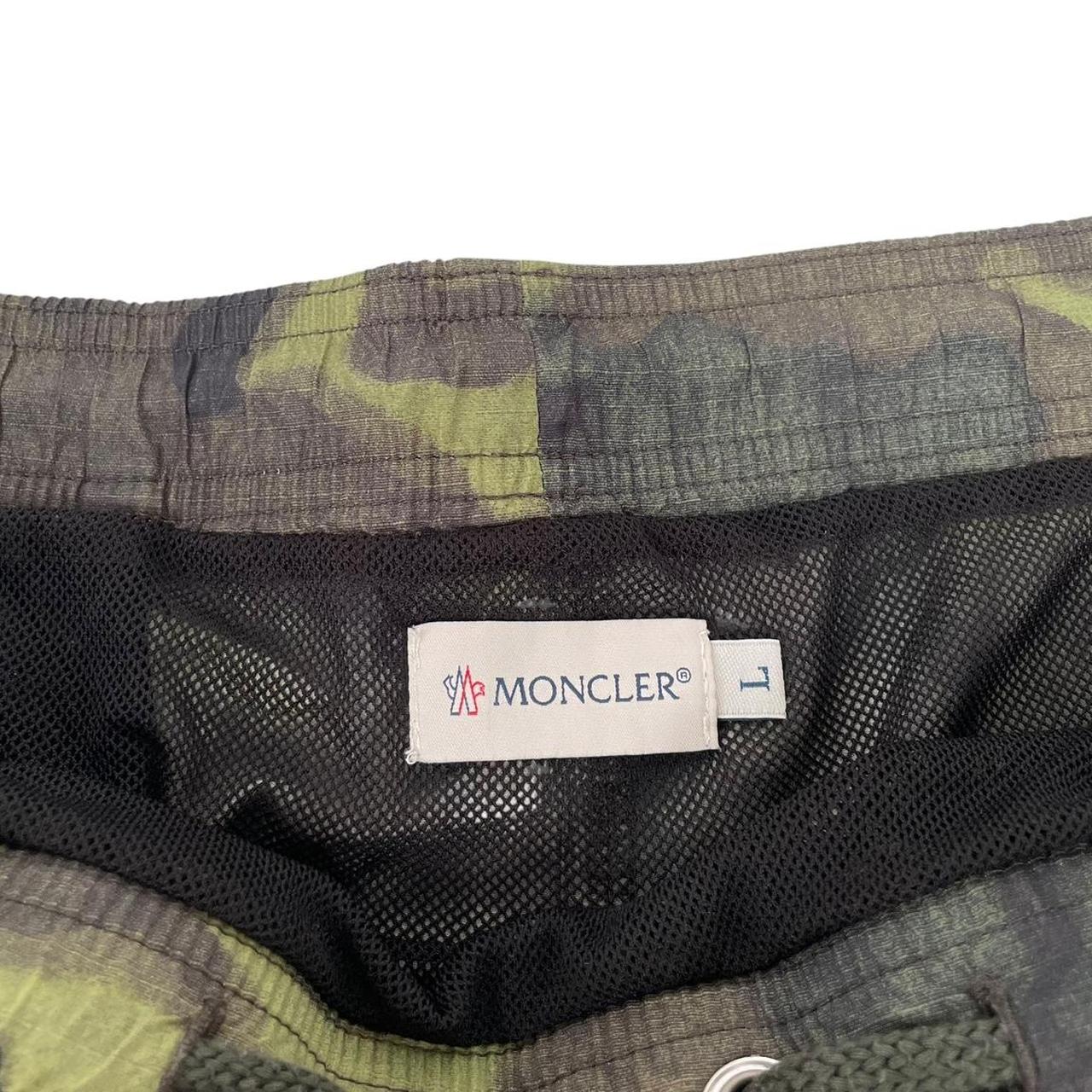 Moncler Green Camoflauge Print Nylon Swim Shorts