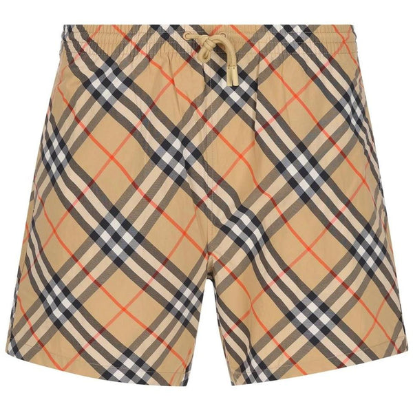 Burberry Beige Nova Check Nylon Mid-Length Swim Shorts