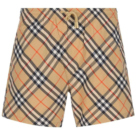 Burberry Beige Nova Check Nylon Mid-Length Swim Shorts