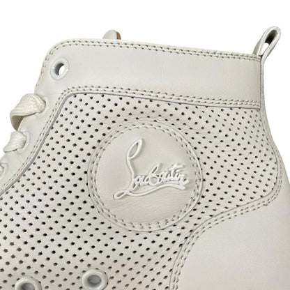 Christian Louboutin White Louis Flat Calf Leather Spikes Trainers
