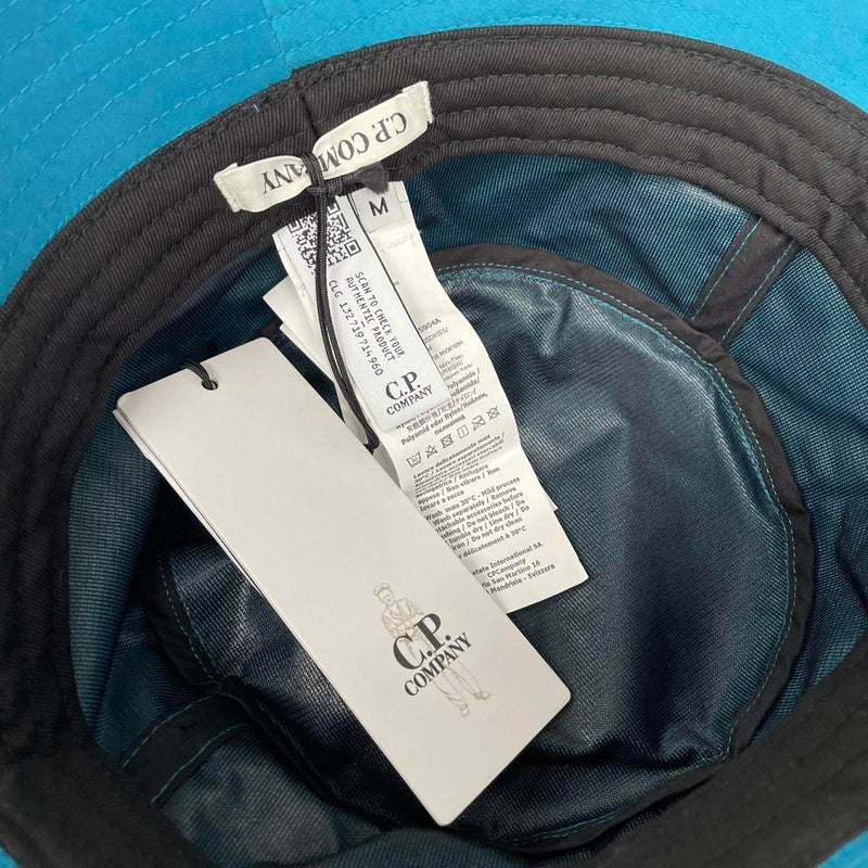 CP Company Taffeta Blue Chrome-R Nylon Lens Bucket Hat