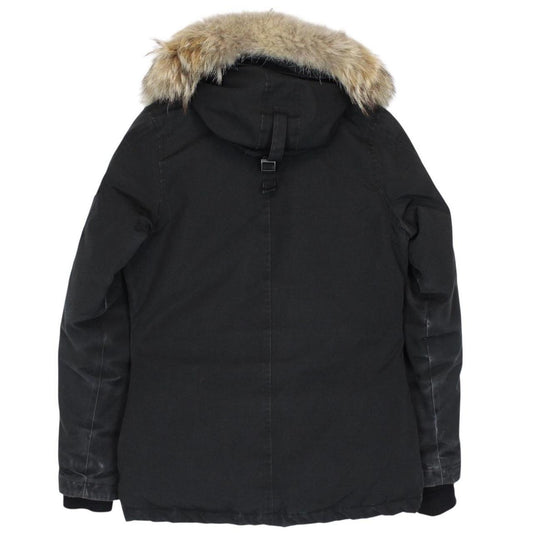 Canada Goose Black Montebello Parka Down Coat with Fur Trim