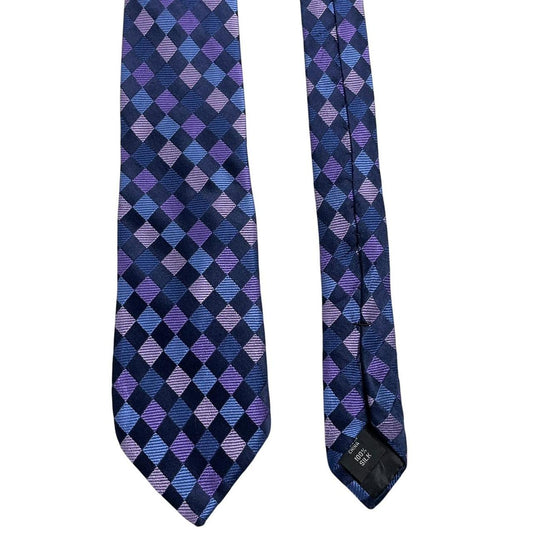Michael Kors Multicoloured Check Pattern Silk Tie